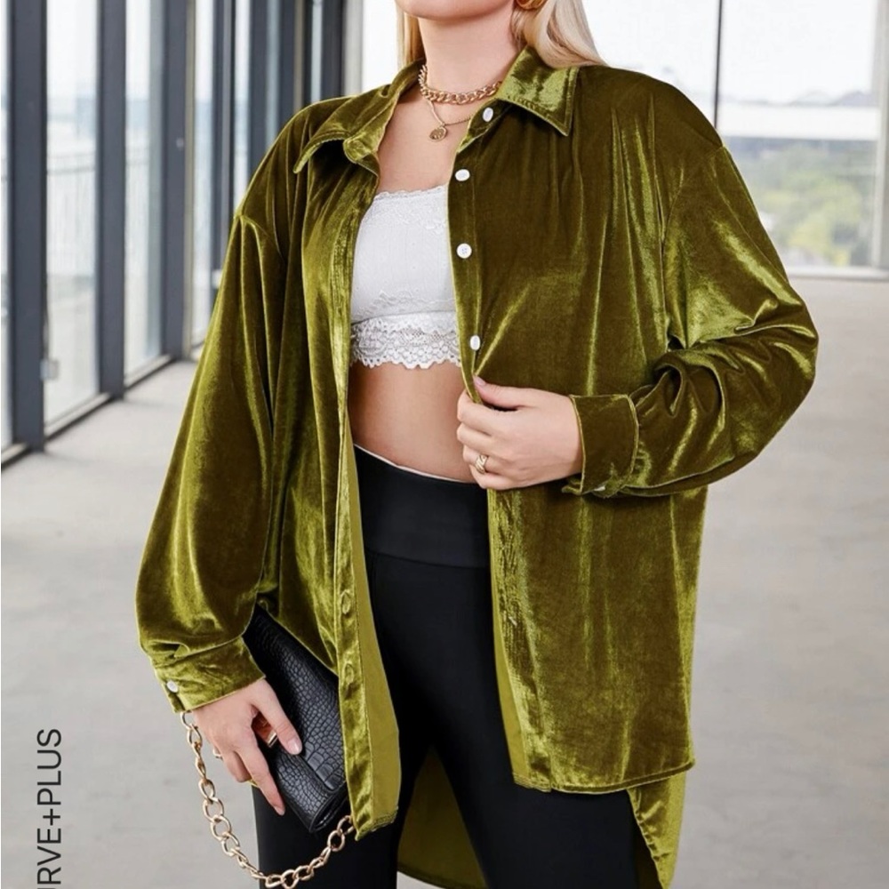 Shein Curve Green shirt/shacket